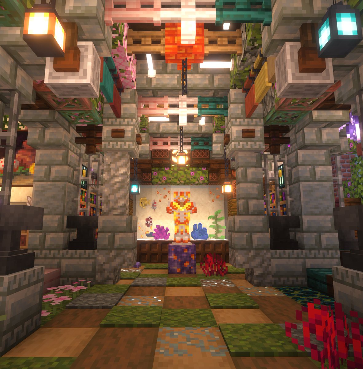 zit_craft's tweet image. 遅ればせながら #かたちの国 で制作した建築の内装です。

#PCGamePass 
#Minecraft