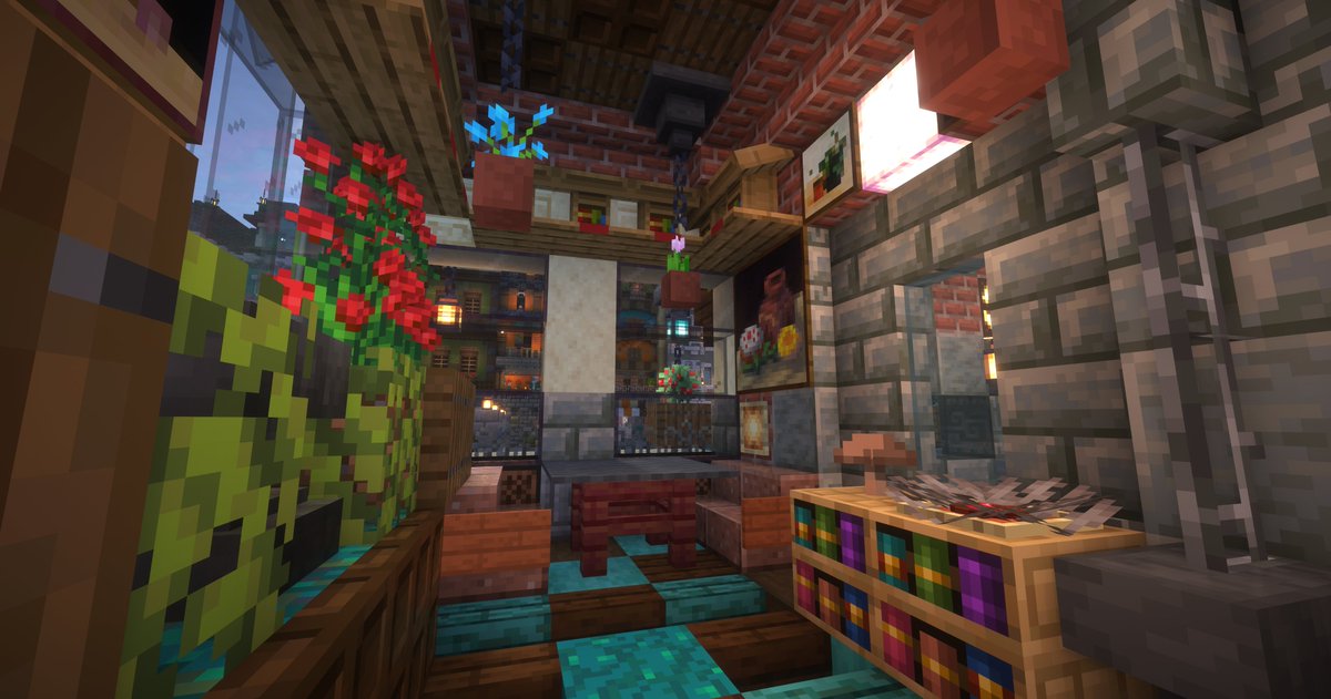 zit_craft's tweet image. 遅ればせながら #かたちの国 で制作した建築の内装です。

#PCGamePass 
#Minecraft