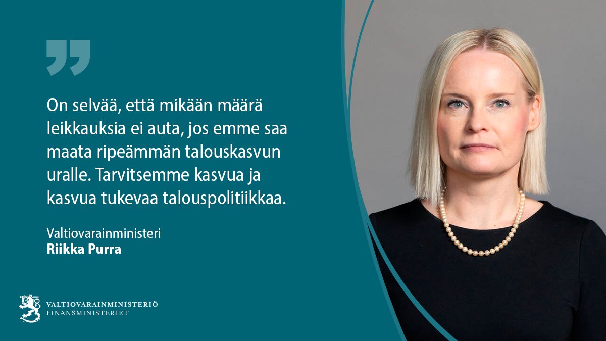 Valtiovarainministeriö | Finansministeriet (@vmuutiset) on Twitter photo Valtiovarainministeri Riikka Purra puhui julkisen talouden suunnitelmasta eduskunnan lähetekeskustelussa 7. toukokuuta.
🔹 Puhe kokonaisuudessaan: vm.fi/-/valtiovarain…
#JulkinenTalous | <a href="/ir_rkp/">Riikka Purra</a> Valtiovarainministeri Riikka Purra puhui julkisen talouden suunnitelmasta eduskunnan lähetekeskustelussa 7. toukokuuta.
🔹 Puhe kokonaisuudessaan: vm.fi/-/valtiovarain…
#JulkinenTalous | <a href="/ir_rkp/">Riikka Purra</a>