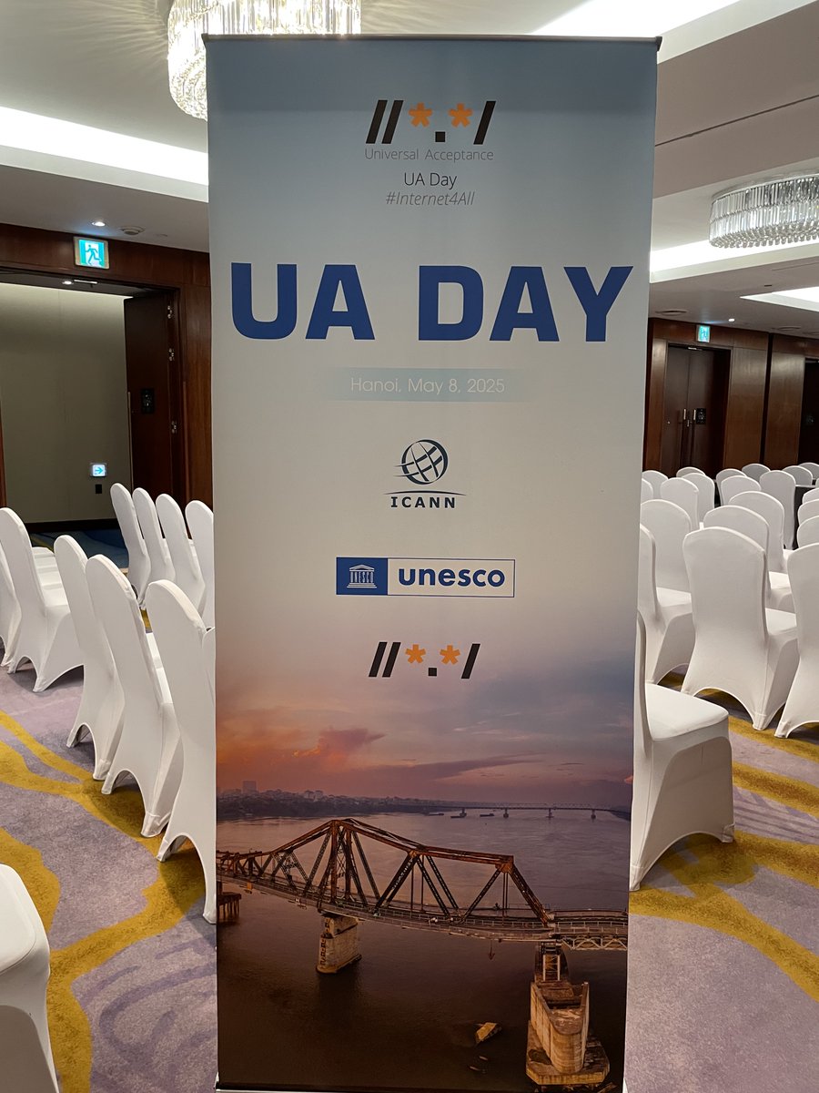 Xin chào from Hanoi! We're looking forward to the keystone UA Day event tomorrow. Excited to connect with local stakeholders and celebrate building an #Internet4All together! #ICANN