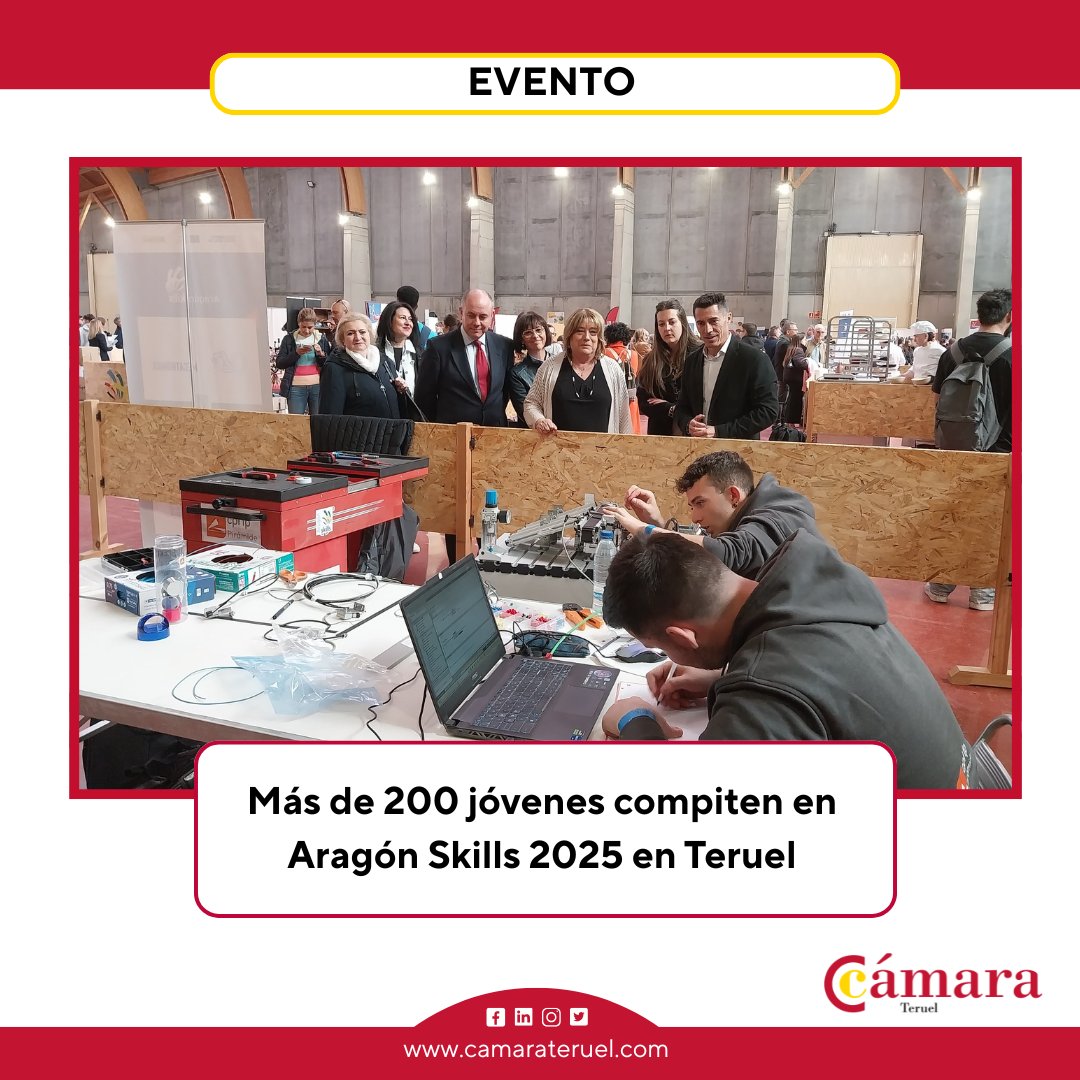 camarateruel's tweet image. ¡ EVENTO !

🔧🏆 Aragón Skills 2025 arranca en Teruel hasta el 9 de mayo con +200 jóvenes mostrando su talento en +30 especialidades de FP. Una competición que impulsa el futuro profesional de Aragón. @GobAragon 

#AragónSkills #FPAragón #SpainSkills #TalentoJoven #Teruel