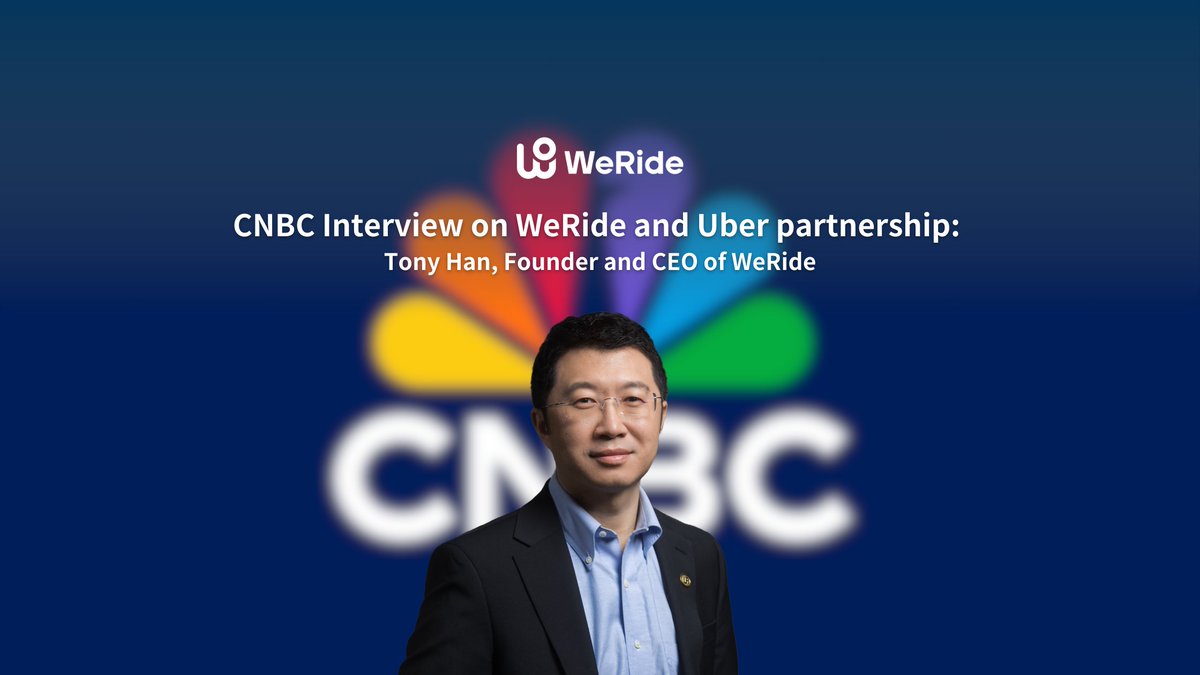 This morning, our founder and CEO Tony Han joined <a href="/CNBC/">CNBC</a>’s <a href="/MartinSoong/">Martin Soong</a> and <a href="/linreporting/">Lin Lin</a> to discuss how <a href="/WeRide_ai/">WeRide.ai</a>'s expanded partnership with <a href="/Uber/">Uber</a> is fast-tracking our global #Robotaxi strategy. 🚕🌍 Together, we're expanding Robotaxi services to 15 more major cities in five