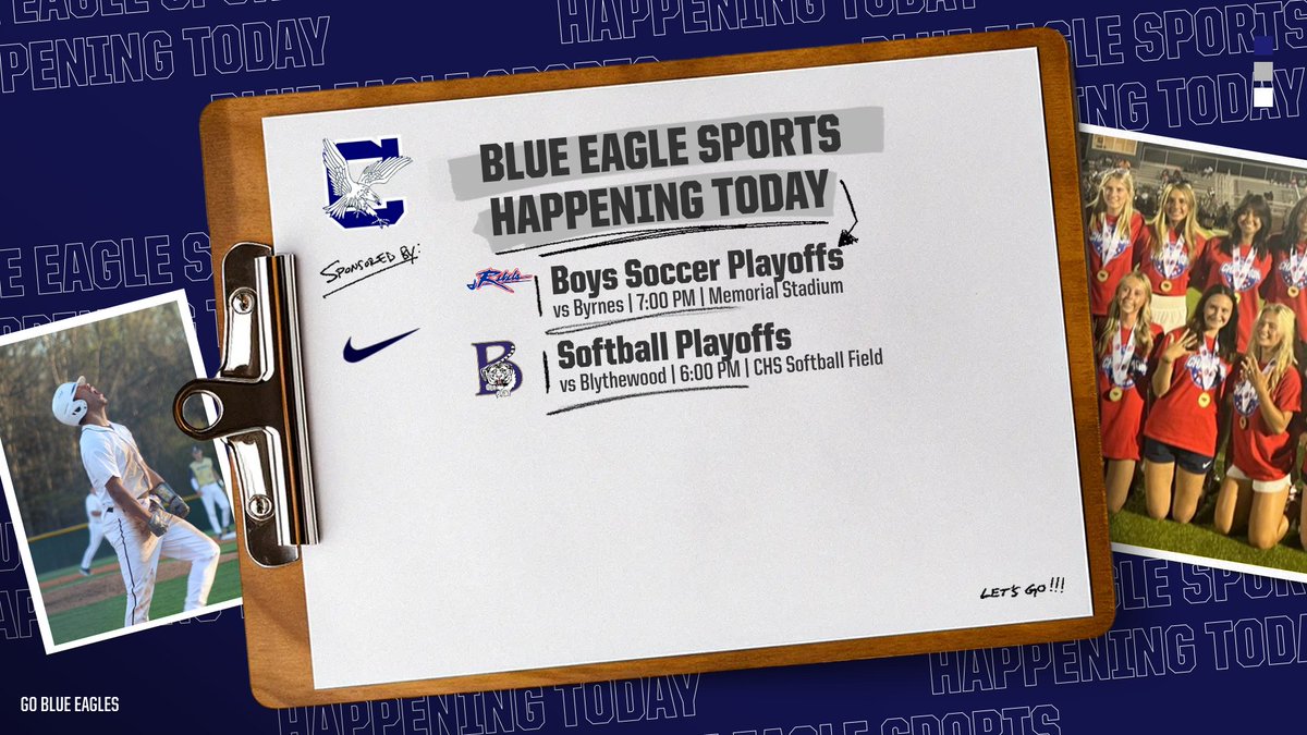 BlueEagleAD (@blueeaglead) on Twitter photo Game Day in Blue Eagle Country! Here's your guide to all of today's athletic events. Let's pack the stands and support our athletes! #BlueEagleNation <a href="/CHS_BlueEagles/">Clover High School</a> <a href="/9GC_BlueEagles/">9GC_BlueEagles</a> Game Day in Blue Eagle Country! Here's your guide to all of today's athletic events. Let's pack the stands and support our athletes! #BlueEagleNation <a href="/CHS_BlueEagles/">Clover High School</a> <a href="/9GC_BlueEagles/">9GC_BlueEagles</a>