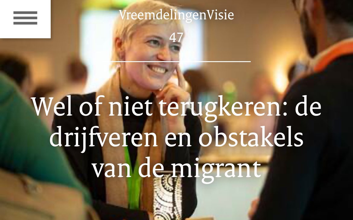 Welke rol spelen terugkeercounseling en herintegratie-ondersteuning bij het besluit om terug te gaan naar het land van herkomst? 

Het artikel Wel of niet terugkeren: de drijfveren en obstakels van de migrant gaat in op de voorlopige conclusies.

vreemdelingenvisie.nl/vreemdelingenv…