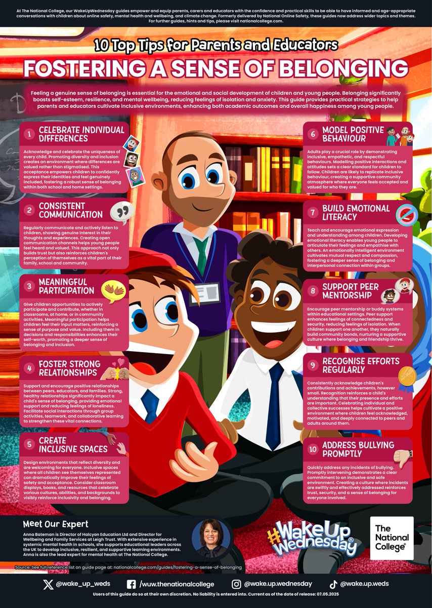 Creating a strong sense of belonging is essential for children's emotional wellbeing and academic success. This guide explores ten simple and effective strategies, such as encouraging participation, celebrating diversity, and addressing bullying. #WakeUpWednesday <a href="/RedhillTrust/">Redhill Academy Trust</a>
