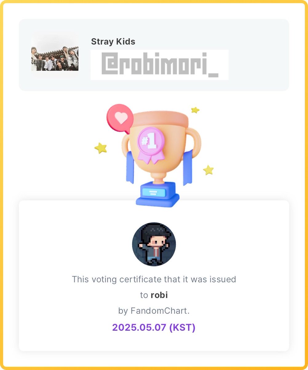 robimori_'s tweet photo. 5/7 🏆SMA🗳✓

#SeoulMusicAwards
#StrayKids #MainPrize 
#YouMakeStrayKidsStay https://t.co/4e1DFdasEO