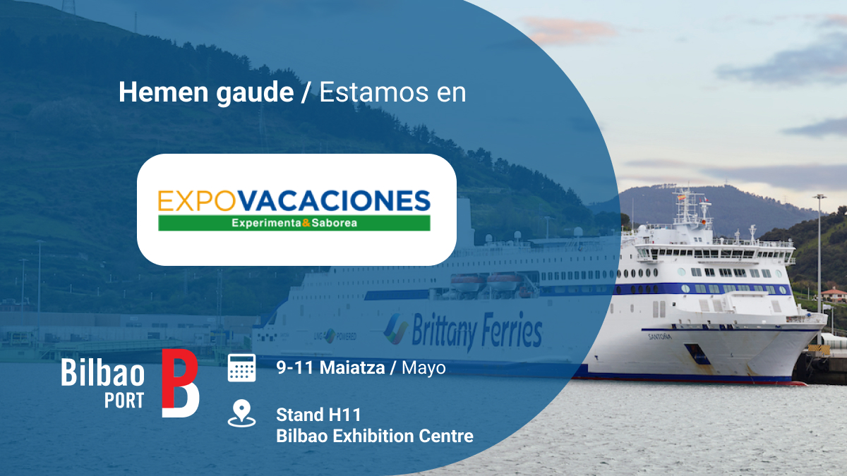 BilbaoPort's tweet photo. 🔵Gurutzaontzi eta @BrittanyFerries-ekin batera, Ferry-en turismorako gure nobedadeak aurkeztuko ditugu Expovacaciones azokan🧳

ℹ️ https://t.co/2AMfA8zKJo

📍H11 stand-a, 1. Pabiloian/ Pabellón 1 - @BEC_Bilbao 

#BilbaoPort https://t.co/CIph3iN3dN