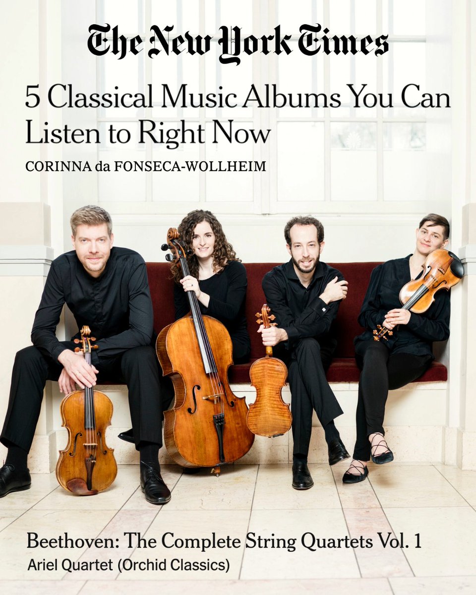 CCM @ Univ of Cinti (@uc_ccm) on Twitter photo 🤩ICYMI: An album by CCM faculty members was recently featured in the <a href="/nytimes/">The New York Times</a>. Music critic Corinna da Fonseca-Wollheim praised the <a href="/ArielQuartet/">Ariel Quartet</a>'s "lively first volume" of Beethoven string quartets.
Read more: ccm.uc.edu/villagenews 🤩ICYMI: An album by CCM faculty members was recently featured in the <a href="/nytimes/">The New York Times</a>. Music critic Corinna da Fonseca-Wollheim praised the <a href="/ArielQuartet/">Ariel Quartet</a>'s "lively first volume" of Beethoven string quartets.
Read more: ccm.uc.edu/villagenews