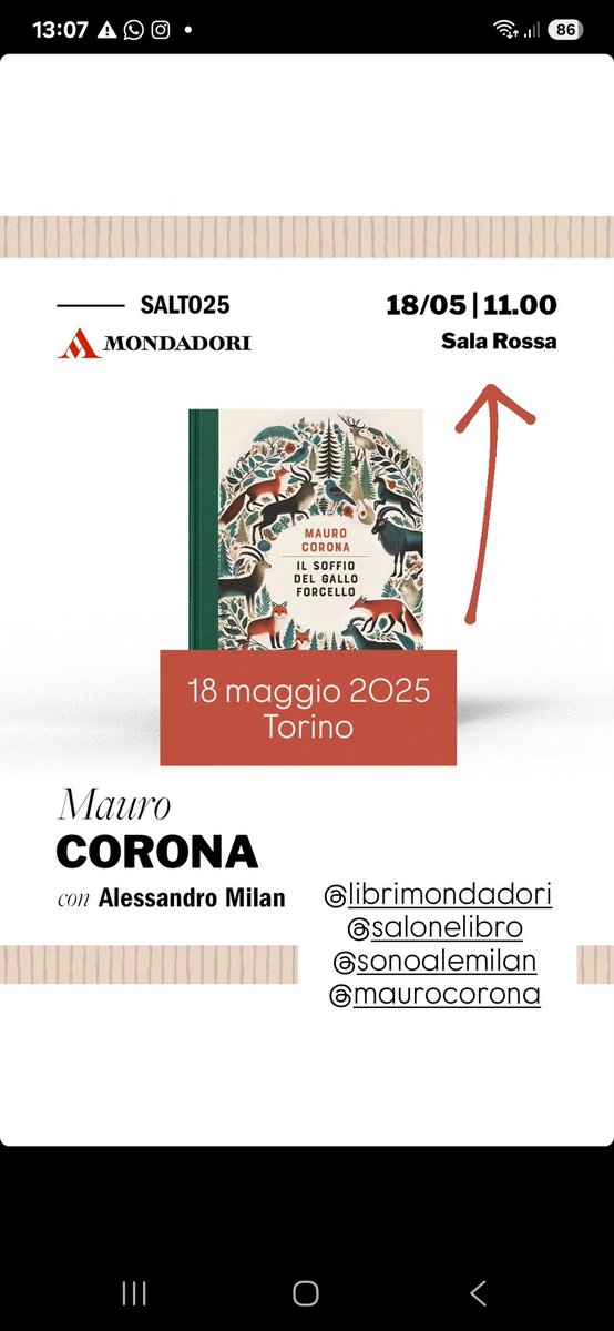 Salone dei libro di Torino @salonelibro il 18 maggio ore 11:00 Sala Rossa con @sonoalemilan e @librimondadori 

#incontri #salonedellibrotorino #torino #maurocorona #eventiletterari