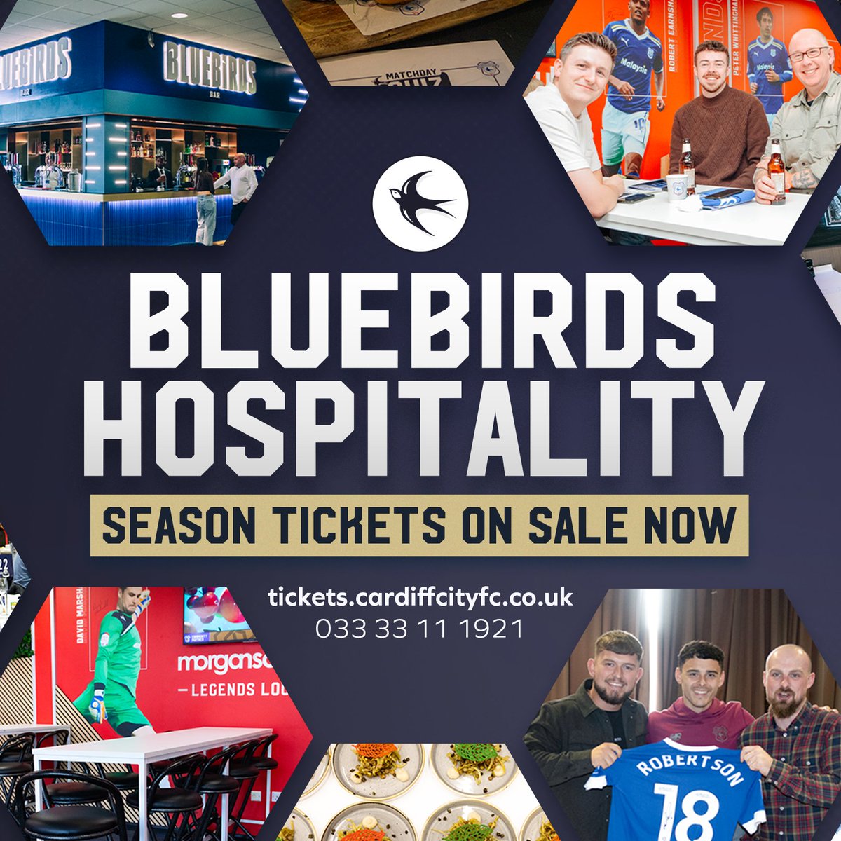 🎟️Hospitality Season Tickets for the 2025/26 campaign are available!

Choose from three premium lounges and watch the #Bluebirds in style for the entire season ⚽️

➡️ bit.ly/3Op3x8Z
☎️ 0333 311 1921

#CityAsOne