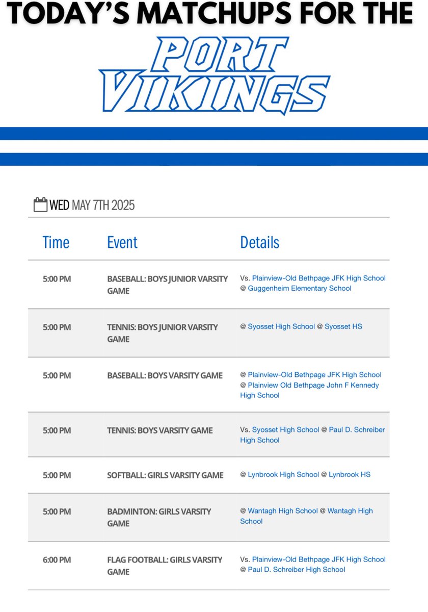 Port Washington Athletics (@portwashad) on Twitter photo 