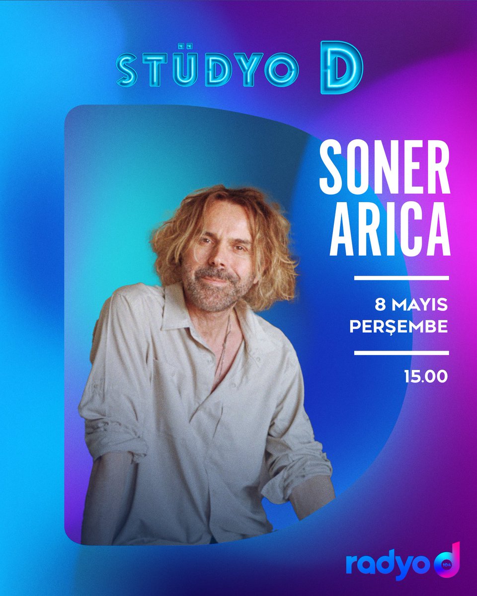Fatih Uslu’nun #StüdyoD’deki konuğu Soner Arıca! 🥳

8 Mayıs Perşembe saat 15.00’te #RadyoD’de! 💜
