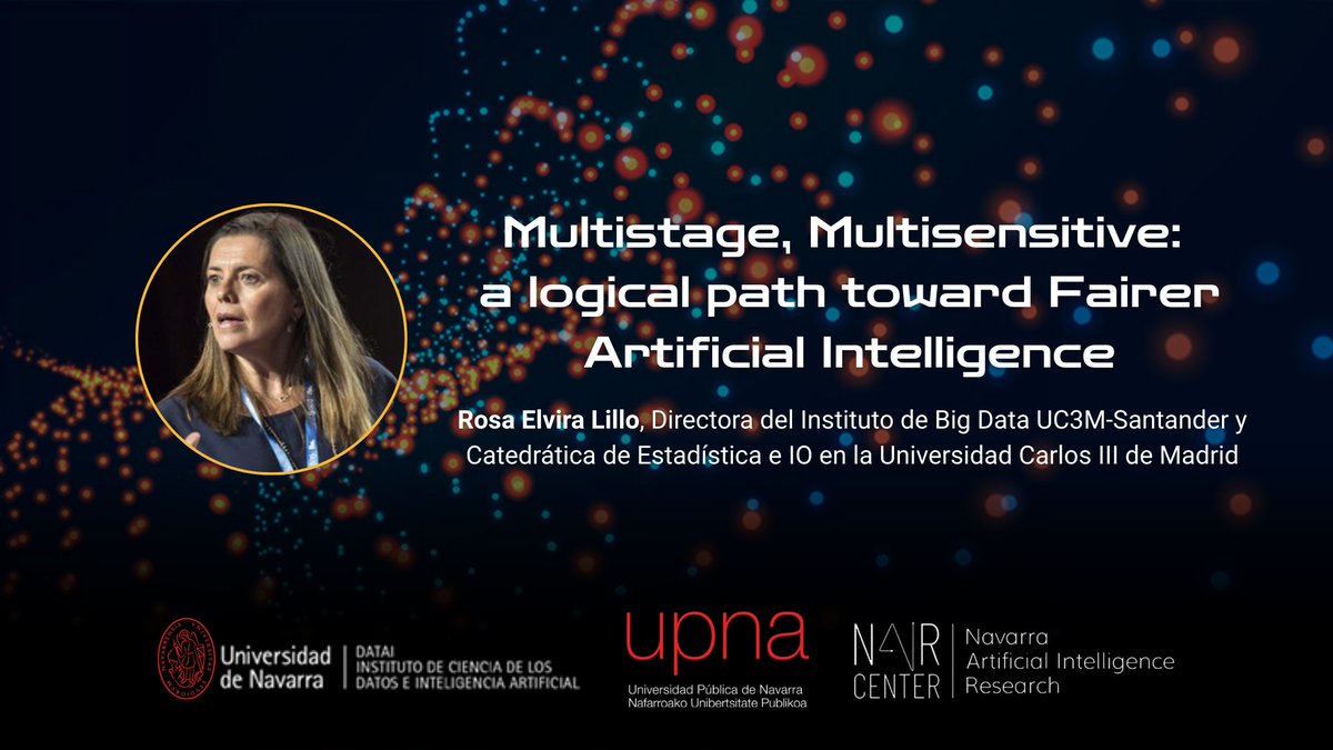 BigData_uc3m's tweet image. ¿Por qué son tan importantes los encuentros científicos?

Porque sin comunidad no hay progreso.

Hoy y mañana, @UNavarra, @DATAI_unav y #NAIRCenter celebran las Jornadas Científicas de Investigación en IA.

En este momento, Rosa Elvira Lillo da su ponencia plenaria sobre IA justa