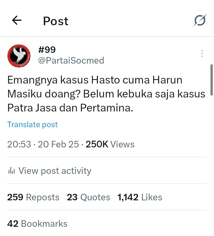Kan sudah sejak lama kami kasih clue, bahkan sebelum terbongkarnya kasus korupsi di Pertamina. Kalian aja yg kurang sensitif tidak menangkap kenapa isu jadul ijazah Jokowi tiba2 didaur-ulang dan diramaikan kembali.