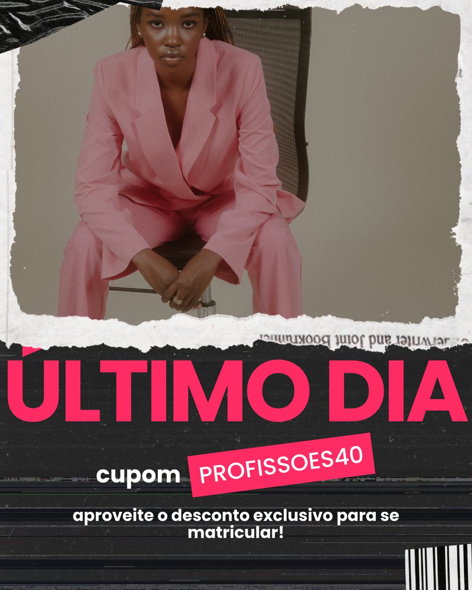 escolademoda's tweet photo. Hoje é o último dia para aproveitar o cupom PROFISSOES40 e se matricular com 40% de desconto em qualquer curso! 🔖

Acesse https://t.co/NR310fHJz2 e confira todos os detalhes.*

*Promoção não cumulativa e válida até 23:59h de hoje, 07/05/2025. https://t.co/3VNYDYbKvg