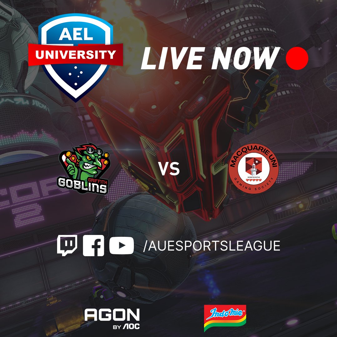 Australian Esports League (@auesportsleague) on Twitter photo For our final match of the night we have <a href="/GriffithEsports/">Griffith Esports</a> taking on an undefeated <a href="/MQUGaming/">Macquarie Uni Esports</a> side!
🔴 twitch.tv/auesportsleague
The AEL is proudly sponsored by <a href="/AGONbyAOC/">AGON by AOC</a> & <a href="/Indomielovers/">Indomie</a> For our final match of the night we have <a href="/GriffithEsports/">Griffith Esports</a> taking on an undefeated <a href="/MQUGaming/">Macquarie Uni Esports</a> side!
🔴 twitch.tv/auesportsleague
The AEL is proudly sponsored by <a href="/AGONbyAOC/">AGON by AOC</a> & <a href="/Indomielovers/">Indomie</a>