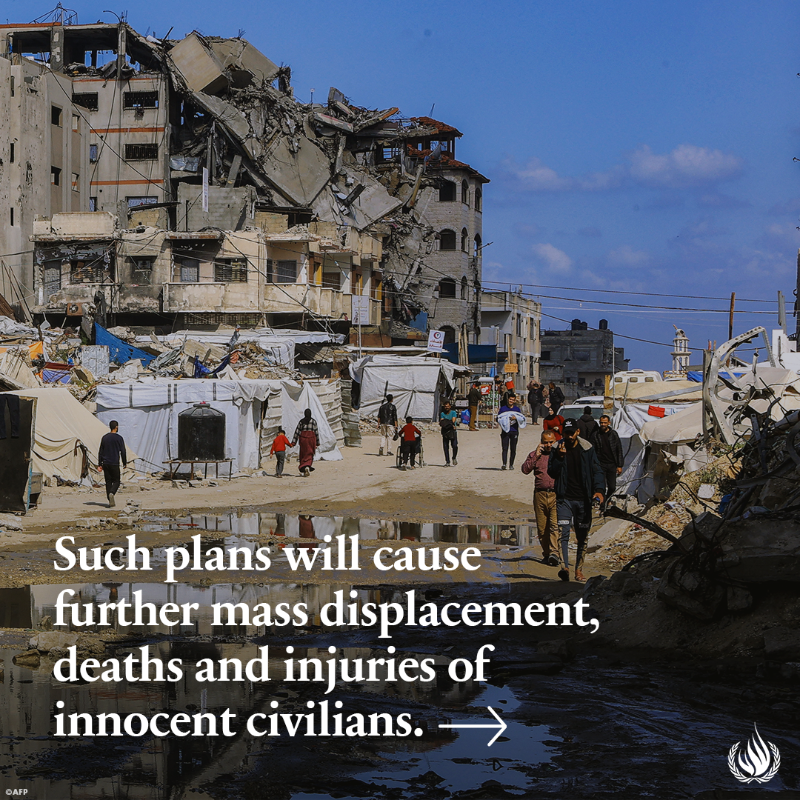 UNHumanRights's tweet photo. #Israel’s reported plans to forcibly transfer #Gaza’s population & expand military offensive aggravate concerns about the Palestinians’ continued existence in Gaza as a group.