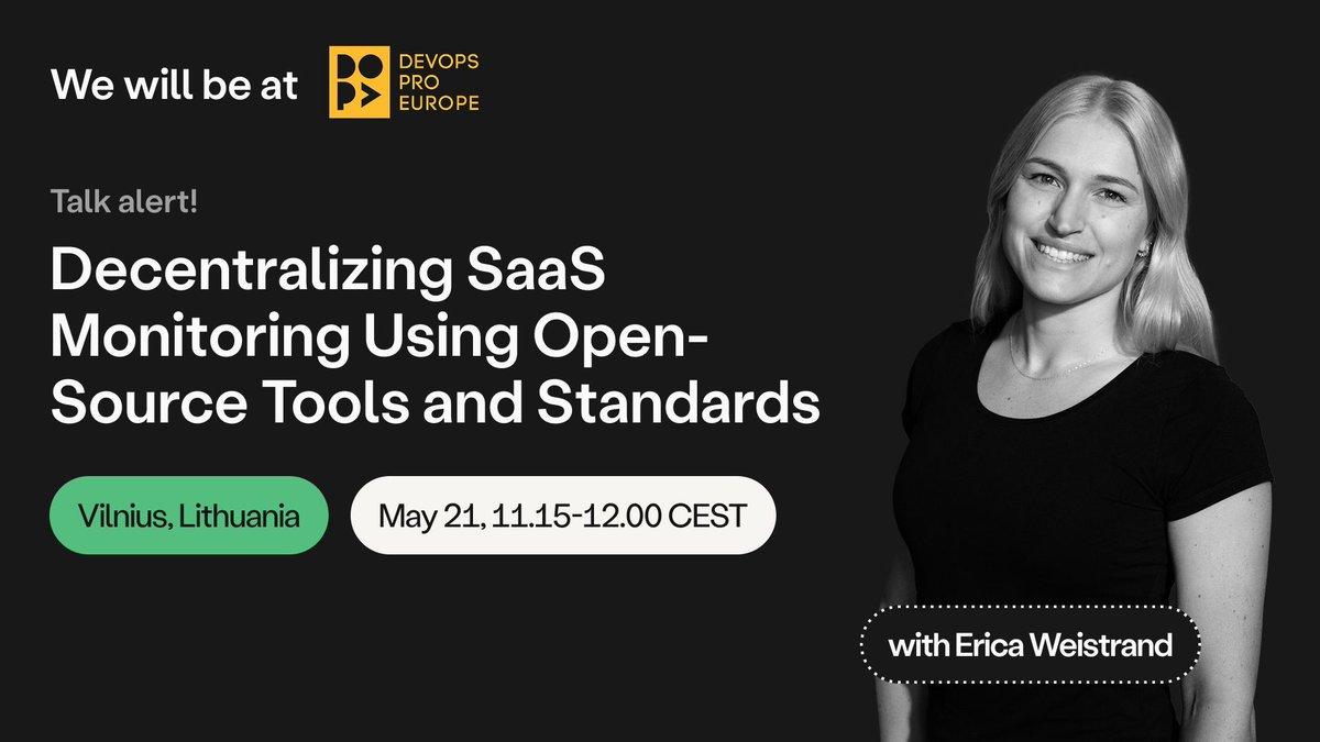 Catch Erica at #DevOpsProEurope as she shares how 84codes rebuilt their observability stack using Prometheus and OpenTelemetry—scalable, decentralized, and vendor-agnostic.
📍 Vilnius | 🗓️ May 20–23
#DevOps #Observability #OpenSource #Monitoring