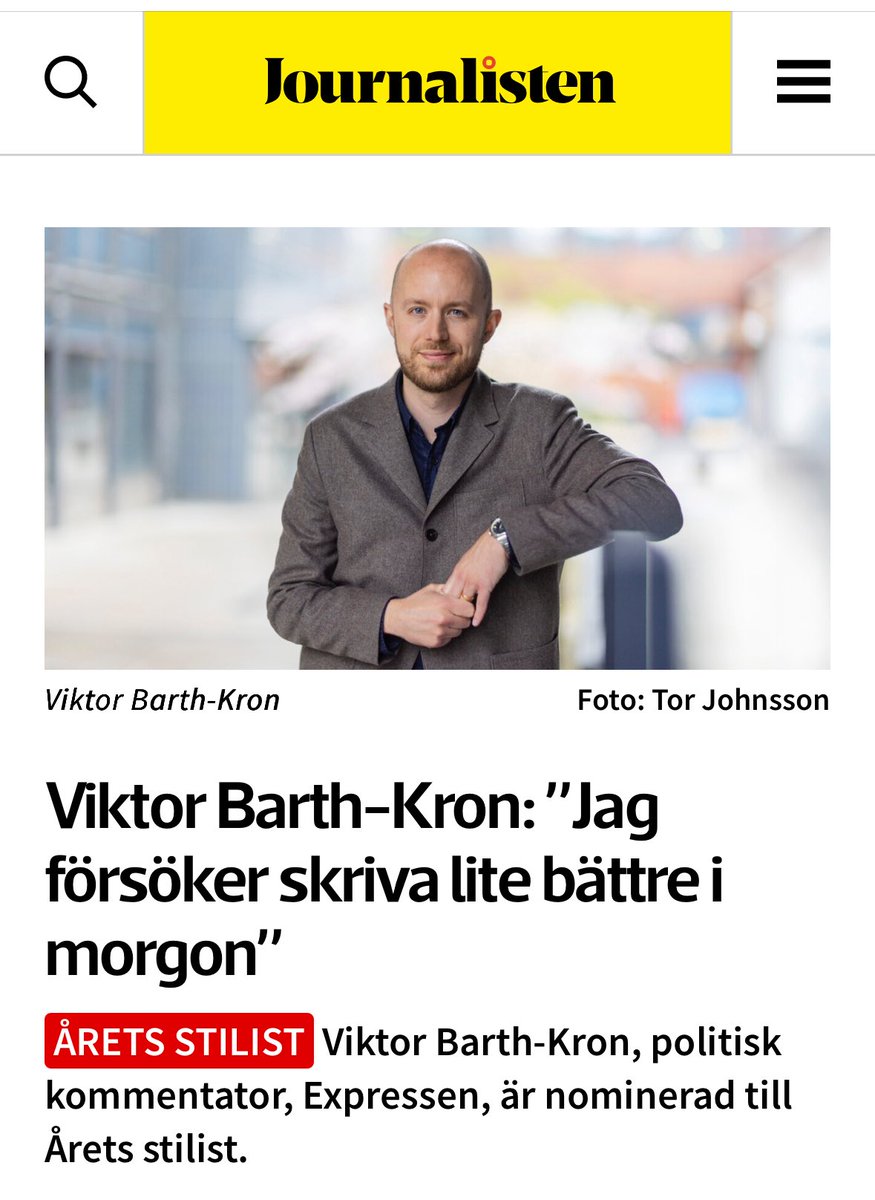 Men oj vad kul och rimligt att <a href="/viktorbk/">Viktor Barth-Kron</a> är nominerad till Årets stilist!