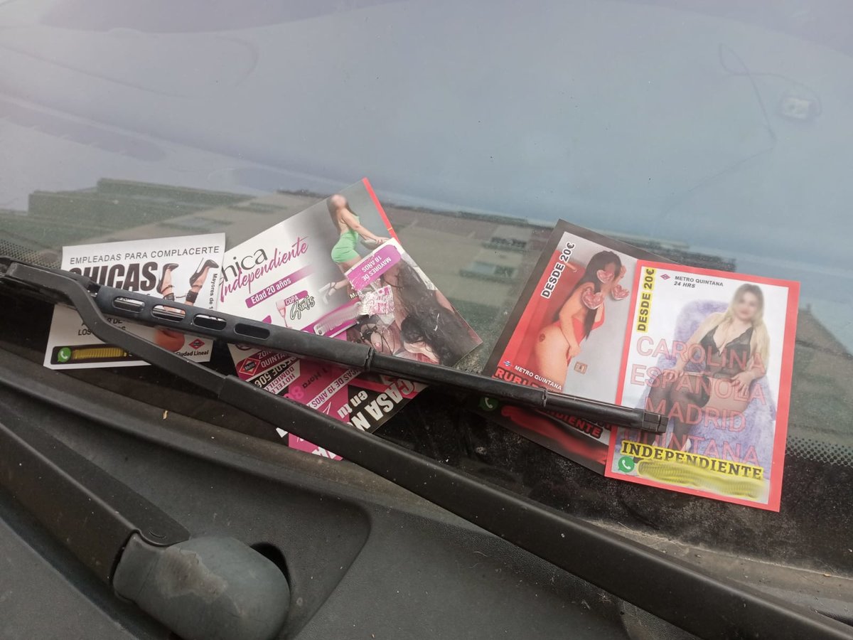 FRAVM's tweet photo. Hoy hemos presentado una denuncia en la Policía de Madrid por el repunte de flyers de prostitución en parabrisas de vehículos de muchos barrios, al entender que puede existir delito de odio por la difusión de imágenes degradantes y vejatorias de la mujer.
Vuelve #NoAcepto https://t.co/iUSAndZPTC