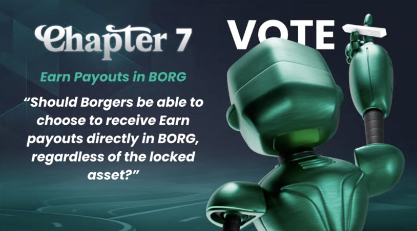 SwissborgJ's tweet image. 4) 第7回ガバナンス投票のお知らせ

投票内容：#SwissBorgEarn 戦略において、ロックされた資産でペイアウトされる場合、ロックされた資産だけではなくBORG も選択できるようにすべきか？

 🆕10 $BORG ステーク＝1 Vote🗳️

🗓️投票期間：5月６日～５月16日

投票をお待ちしています！