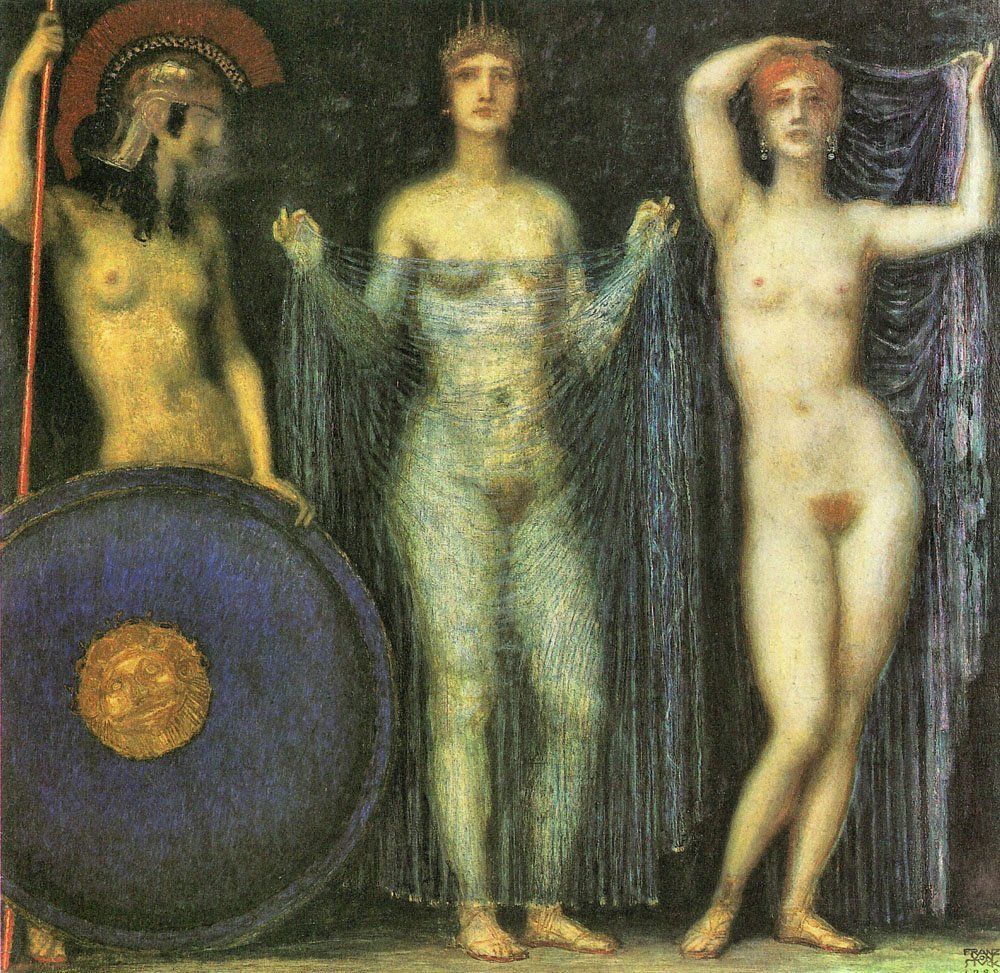 The three goddesses Athena, Hera and Aphrodite - Franz von Stuck