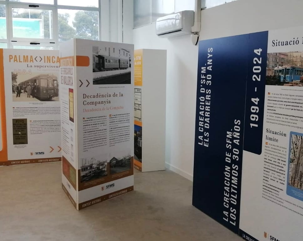 🚉 La nostra exposició "150 Anys del Ferrocarril a Mallorca" viatja fins a #Inca.

🗓️ Podreu visitar-la des d'avui (inauguració 19.00h) fins al 23 de maig al campus d'ADEMA, davant de la nostra estació.

+Informació ➡️tn.caib.es/SFMExpo150Inca