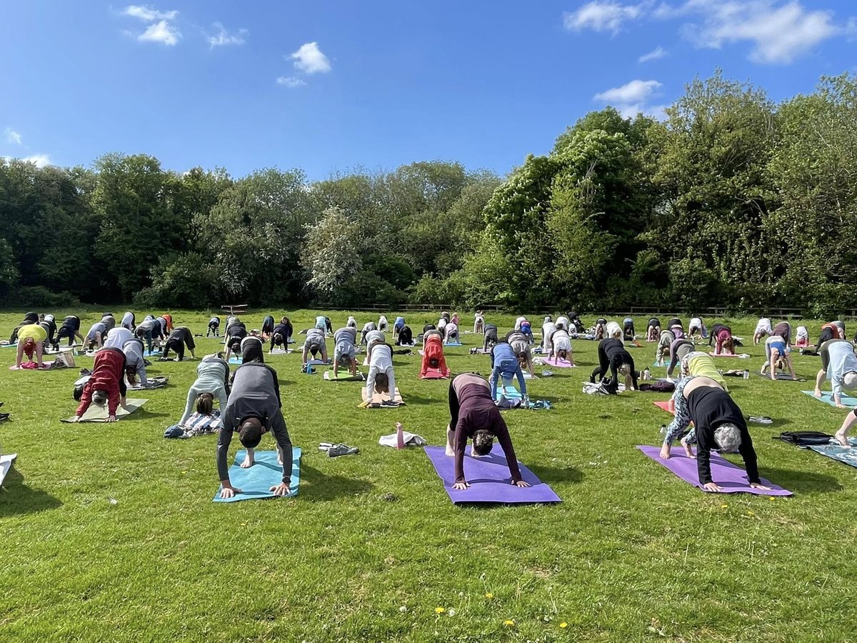 Over 150 people attended the first session of outdoor yoga on the Garrison Ground at Winchester Sport &amp; Leisure Park at the weekend! Instructor Lorna shared this great photograph. Sessions continue on Sunday mornings in Winchester &amp; Whiteley until 14 Sept: winchester.gov.uk/sport/sport-se…