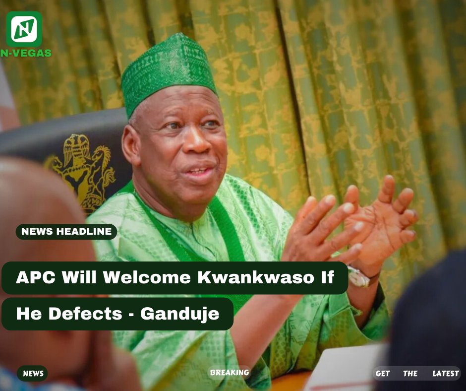The National Chairman of the All Progressives Congress, Abdullahi Ganduje, has stated that the ruling party will welcome former Governor of Kano State, Rabiu Kwankwaso, if he decides to defect.