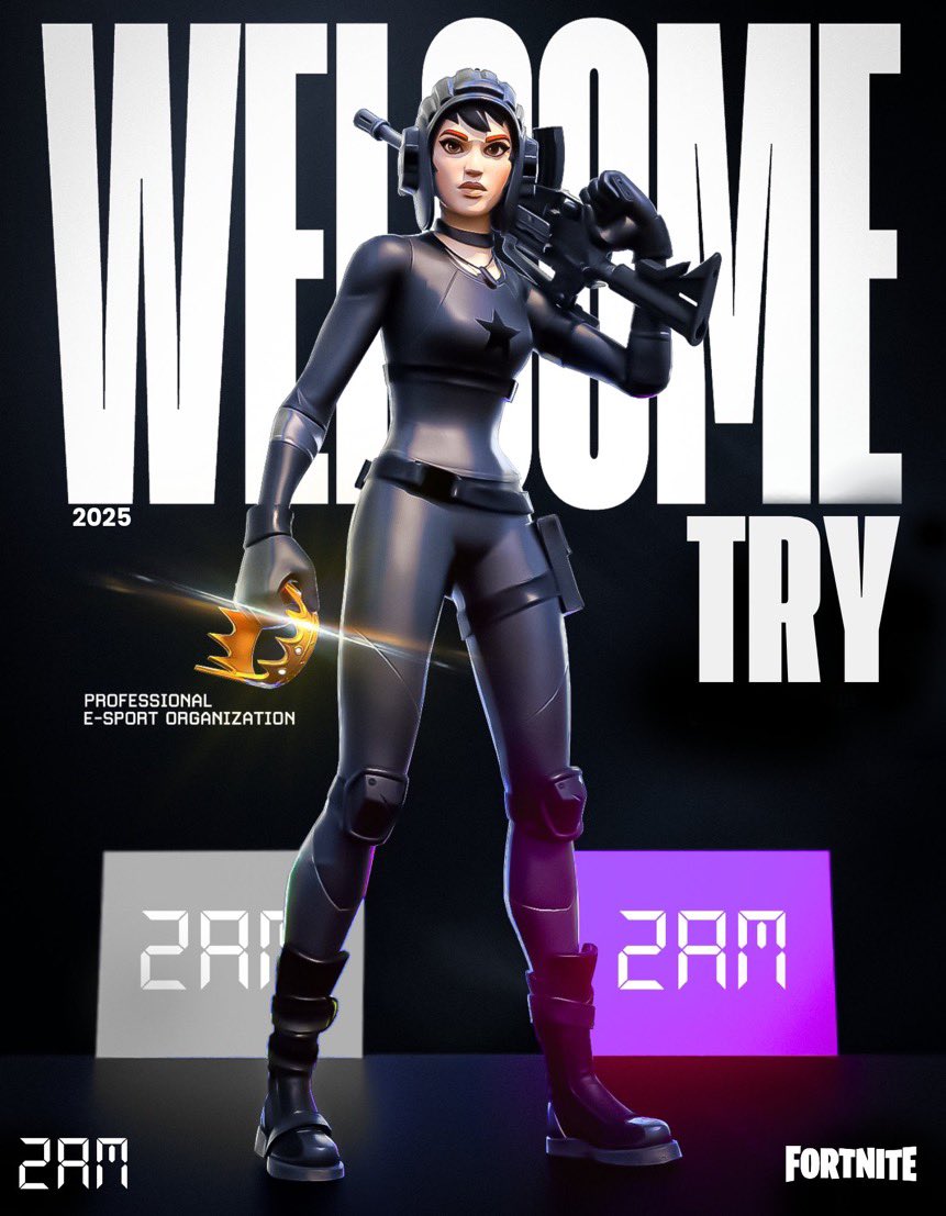 We would like to welcome <a href="/Try1stt/">Try</a> 👑

as member of our Fortnite competitive team <a href="/2AM_Esports/">2AM</a> Welcome 💜