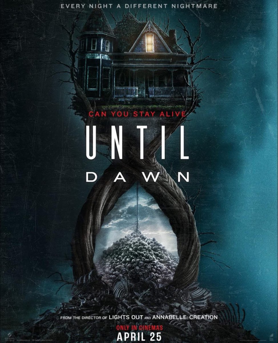 Back in my happy place <a href="/cineworld/">Cineworld</a> 

A group of friends trapped in a time loop, where mysterious foes chase and kill them in gruesome ways, must survive until dawn to escape it. <a href="/UntilDawn_Movie/">Until Dawn Movie</a>
