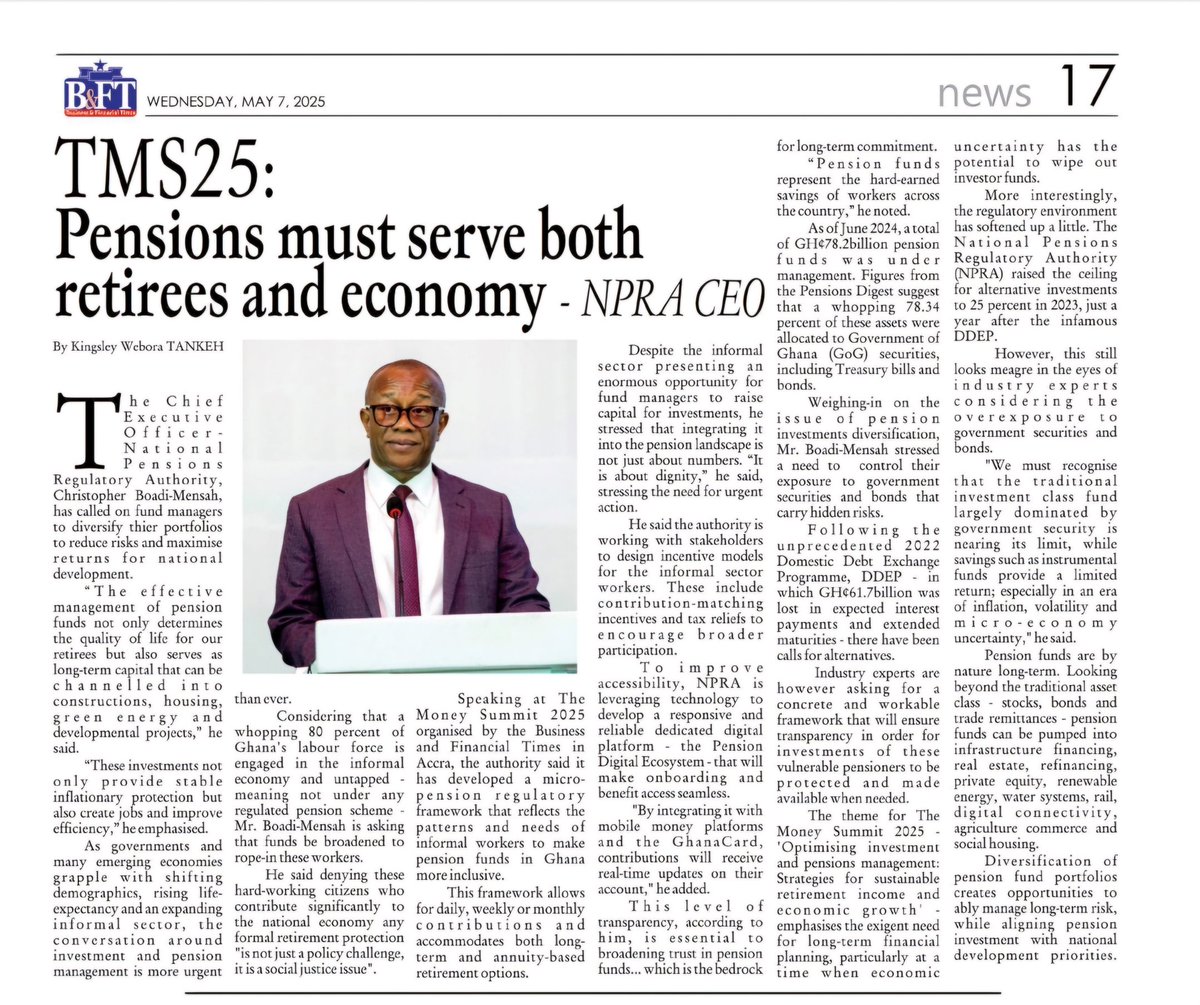 Pensions must do more than provide retirement security. They should drive national growth and development. Together, let's build a future that works for all.