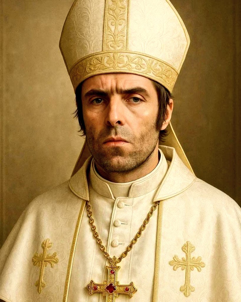 oasisworld_'s tweet photo. BREAKING: WHITE SMOKE FROM THE CONCLAVE REVEALS LIAM GALLAGHER IS THE NEW POPE.
#Oasis https://t.co/L3PpNLuGTr