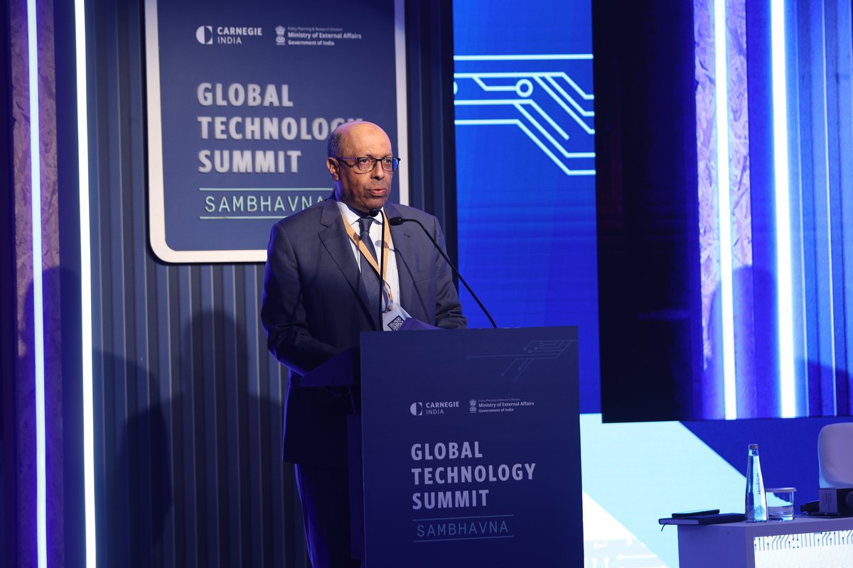 CarnegieIndia's tweet image. Morocco is emerging as a #DPI leader in Africa. In his keynote at the #GlobalTechSummit, Noureddine Boutayeb shared how Morocco&apos;s digital ID system enrolled 22M citizens and enabled free medical care for 11M. He highlighted the #DPG approach to #DPI as cost-effective, scalable,…