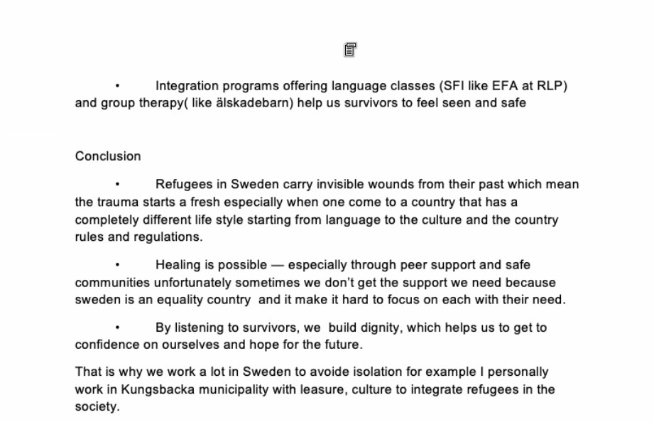 Refugee Law Project (@refugeelawproj) on Twitter photo Kavira Bwengye a survivor living in Sweden starts us off with a powerful presentation on how trauma does not disappear easily even when one finds a safe place and an income. Read her recollections #SSI6 <a href="/NLinUganda/">Embassy of the Netherlands in Uganda</a> <a href="/RealStoriesGF/">Real Stories Gallery Foundation</a> <a href="/MOHRAUG/">Men of Hope Refugee Association Uganda</a> <a href="/MukwegeFound/">Mukwege Foundation</a> <a href="/RefugeesUganda/">OPM/Refugees office</a> <a href="/TFV_FPV/">Trust Fund for Victims at the ICC</a> Kavira Bwengye a survivor living in Sweden starts us off with a powerful presentation on how trauma does not disappear easily even when one finds a safe place and an income. Read her recollections #SSI6 <a href="/NLinUganda/">Embassy of the Netherlands in Uganda</a> <a href="/RealStoriesGF/">Real Stories Gallery Foundation</a> <a href="/MOHRAUG/">Men of Hope Refugee Association Uganda</a> <a href="/MukwegeFound/">Mukwege Foundation</a> <a href="/RefugeesUganda/">OPM/Refugees office</a> <a href="/TFV_FPV/">Trust Fund for Victims at the ICC</a>
