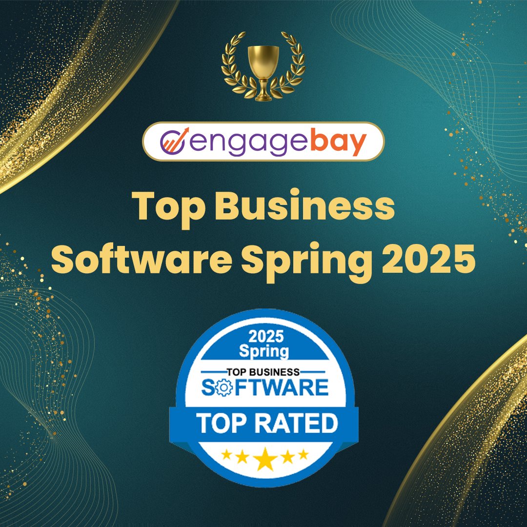 engagebay's tweet photo. We’re happy to share that EngageBay has been named a Spring 2025 Top Rated Software by Top Business Software! @SourceForge

#EngageBay #TopRatedSoftware #CRM #MarketingAutomation #SmallBusinessTools https://t.co/94ilaRsJT8