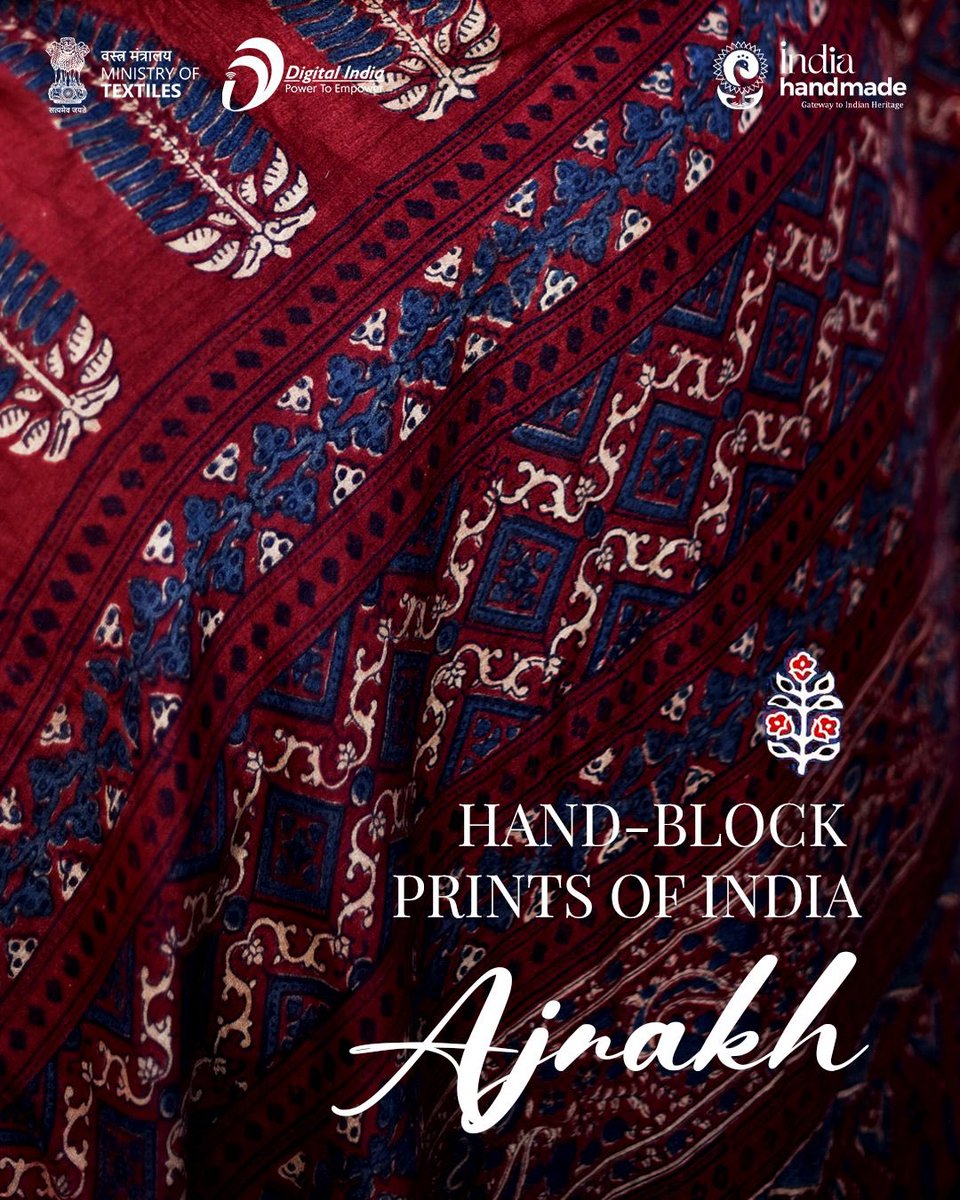 Indiahandmade_'s tweet image. 📢 Are you aware that Ajrakh block printing from Kutch, Gujarat, earned a GI Tag in 2023? 🏆

🛒 Celebrate the craft. Buy Ajrakh print textiles at Indiahandmade.com.

#gitag #ajrakhprint #blockprints #printsofindia #craftsofindia #madeinindia #vocal4handmade #vocal4local