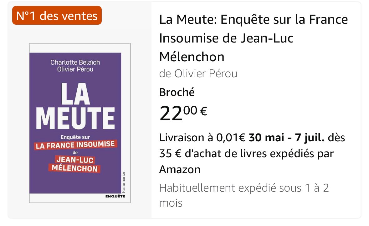 LFI_Forever's tweet photo. À la France Insoumise nous sommes hostiles à Amazon : préférez les libraires de proximité, qui n’ont pas deux mois de délai pour certains best sellers. Exemple ici : ⬇️ https://t.co/dmzPTpQmS8