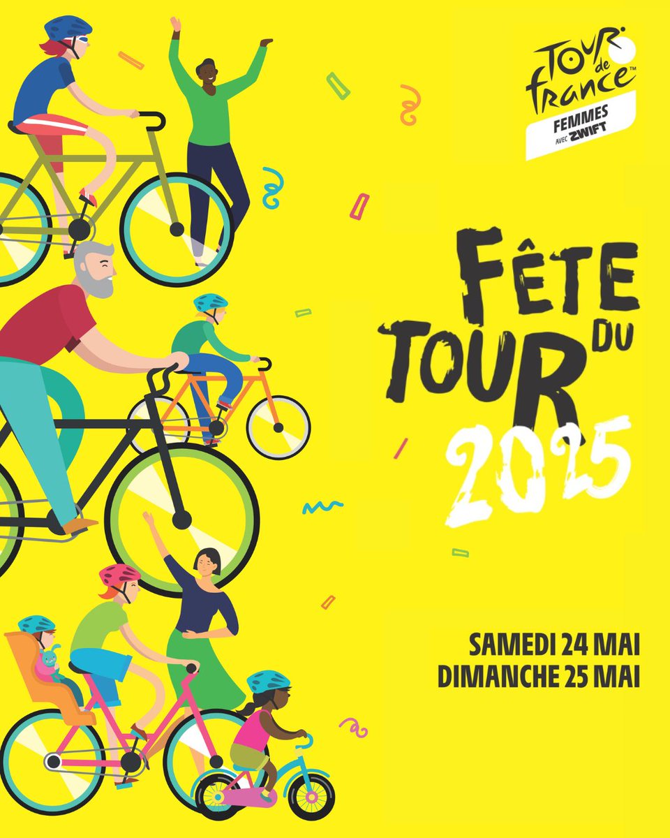 #TDFF25
🚴‍♀️ Chambéry fête le vélo ! 24-25 mai : #FêteDuTour
Samedi → Village vélo sur l’esplanade du Stade 
Dimanche → Rando vélo à Aillon-le-Jeune : 3 parcours, pumptrack enfants...🎉

🔗 Infos &amp; inscription pour dimanche : chambery.fr/actualite/6010… 

#Watchthefemmes