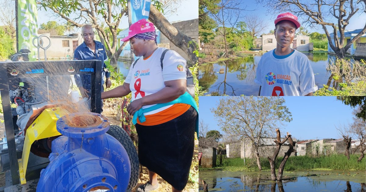Elisa Macamo, a resident of Magoanine A neighborhood, shares her gratitude for the new water pump: ‘It will allow us to dry out water and finally return home.’ 🏠
UN Women’s action aims to strengthen resilience in vulnerable urban communities, especially for women &amp; girls.