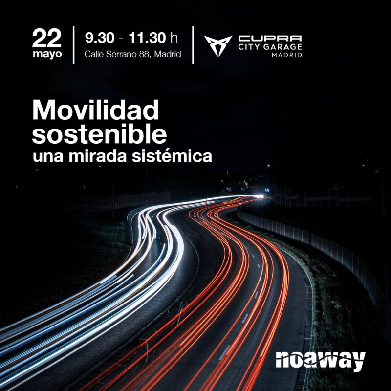 #Noaway
Movilidad sostenible, una mirada sistémica
22/05 a las 9:30h
CUPRA City Garage Madrid

Grabación en directo el vídeo-podcast Diálogos Sapiens con May López

Coloquio: Isabel Gorgoso MOEVE, Lola Ortiz AYTO.MADRID y Ramón Calderón CUPRA

bit.ly/SapiensDay_Noa…