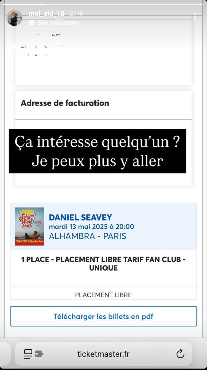 Janelle_1306's tweet photo. HELLO
⚠️Ma pote ne peut plus aller au concert de @SeaveyDaniel le 13 mai a paris ⚠️
Elle vend la place 30€ , n'hésitez pas à nous contacter sur insta
@/mel_ald_18
@/ja_mlt
#danielseavey #concertinparis
⚠️RT PLS⚠️ https://t.co/IMmvBqXvZv