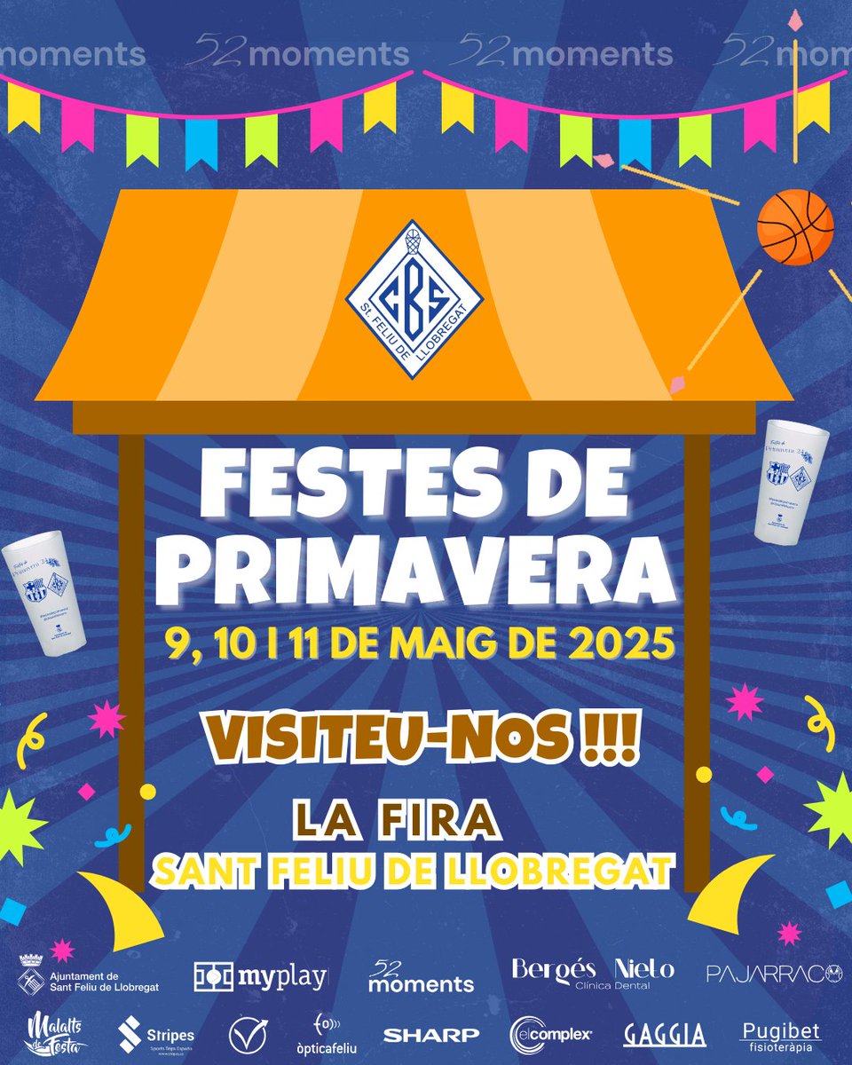 🏀 El CBS torna a les #FestesDePrimavera!

📅 9, 10 i 11 de maig
📍 La Fira de Sant Feliu de Llobregat
Vine a visitar la nostra parada! Activitats, bon ambient i gots oficials reutilitzables! ♻️💙

#SomSantfeliuenc #FiraSantFeliu #BàsquetAmbValors #ForçaCBS #CBS2025