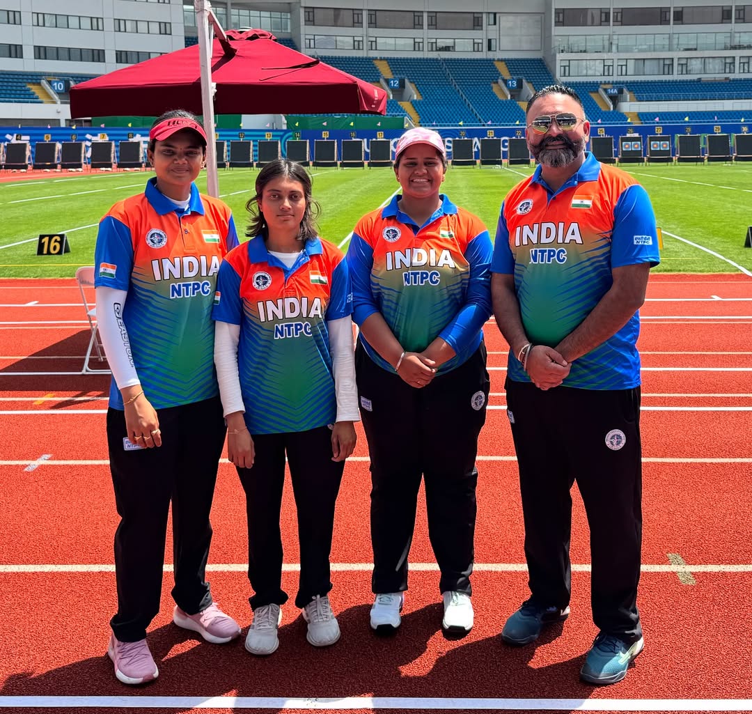 kreedonworld's tweet image. Media_SAI: India’s🇮🇳 #CompoundArchery teams storm into the finals at #Archery🏹 World Cup Stage 2, Shanghai!

Indian Men’s &amp;amp; Women’s compound archery teams advance to the finals at the Archery World Cup Stage 2, Shanghai after defeating Denmark 🇩🇰 &amp;amp; Grea…