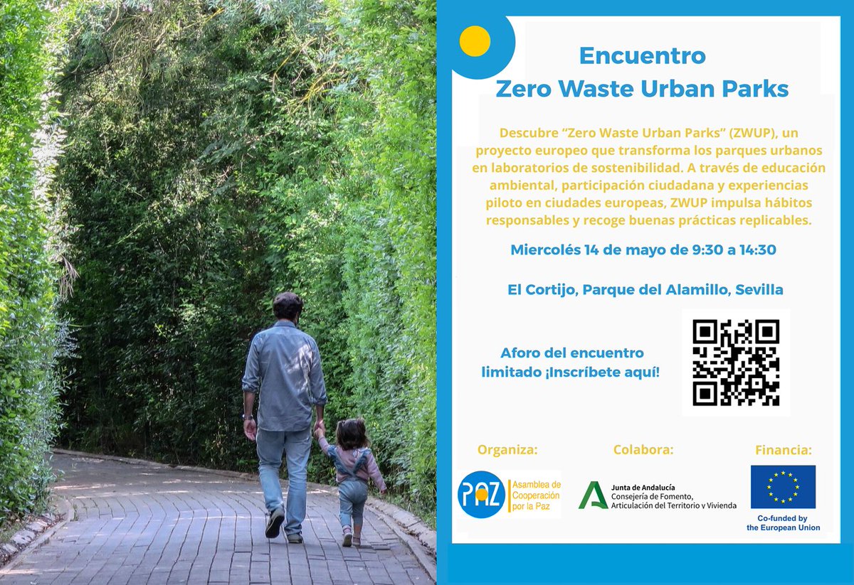 PARQUES URBANOS CERO RESIDUOS / ZERO WASTE URBAN PARKS

🗓️14 de mayo de 9:30 a 14:30 en Parque del Alamillo, Sevilla

💚“Zero Waste Urban Parks” es un proyecto europeo cofinanciado por el programa Erasmus+ que promueve la reducción de residuos en parques urbanos a través de la