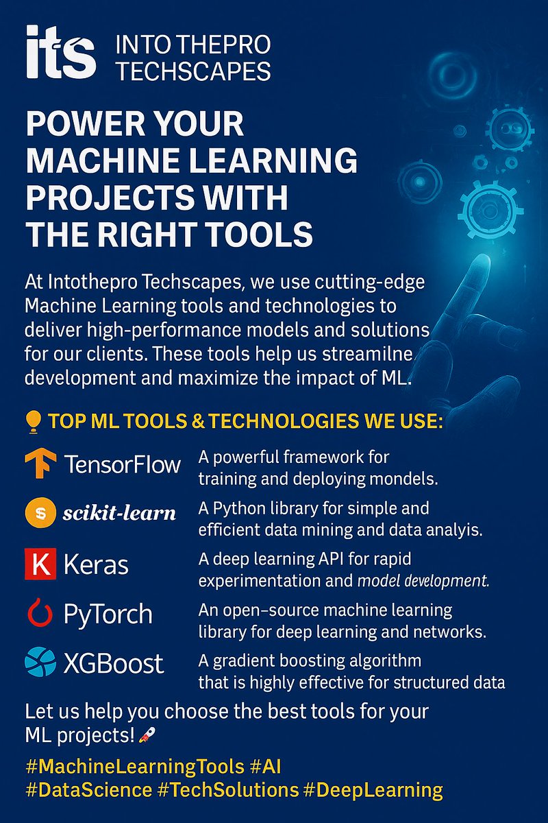 intotheprotech's tweet image. #MachineLearningTools #AI #DataScience #TechSolutions #DeepLearning