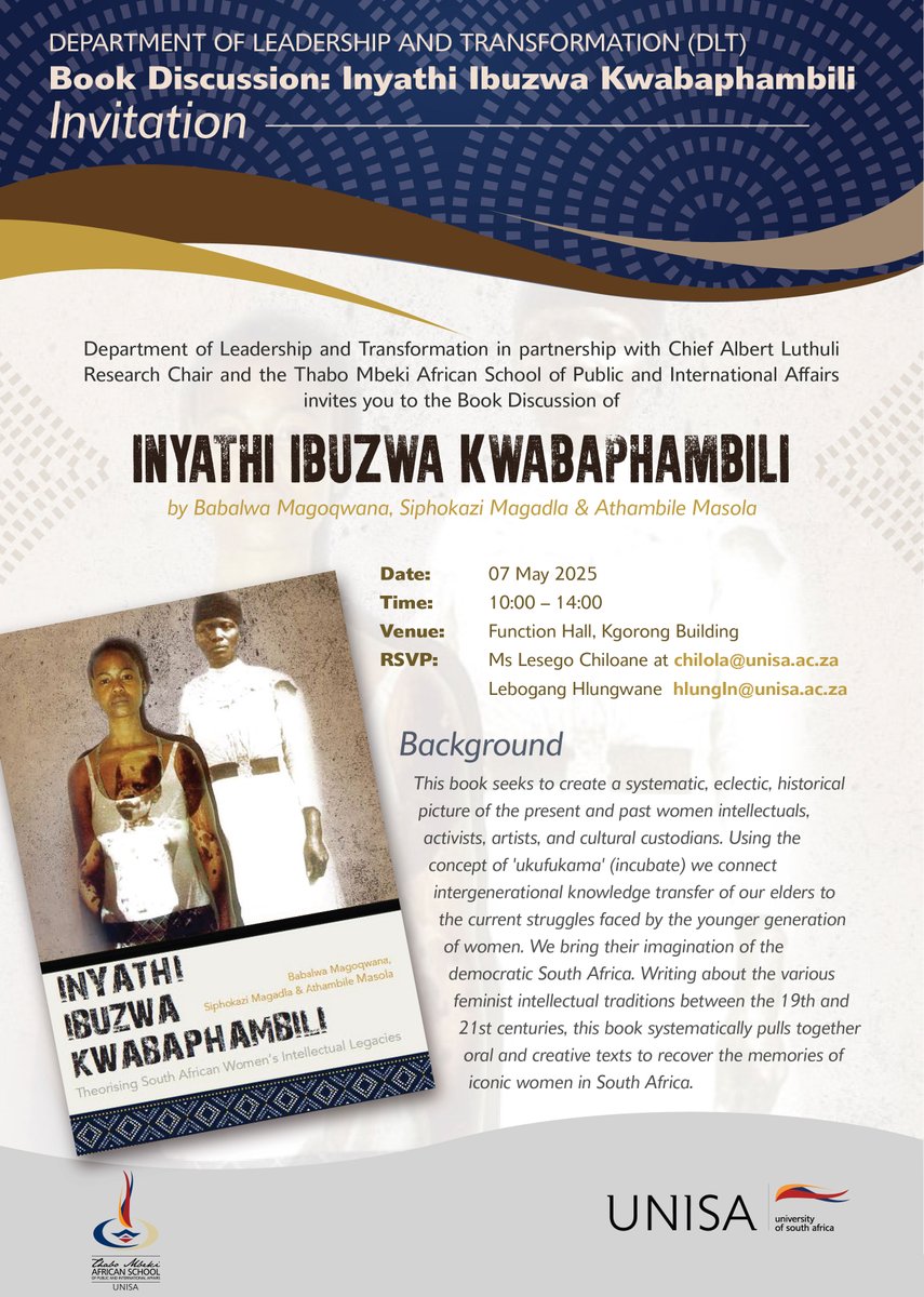 UnisaTransformation (@unisatransform1) on Twitter photo #Happening live @Unisa's Function Hall, in Kgorong🎉Join us today <a href="/Inyathi/">Gerson Coser</a> Ibuzwa Kwabaphambili Book Discussion to reflect on those who have walked before us & to embrace South African Women’s IntellectualLegacies #UnisaInyathiBookDiscussion #Happening live @Unisa's Function Hall, in Kgorong🎉Join us today <a href="/Inyathi/">Gerson Coser</a> Ibuzwa Kwabaphambili Book Discussion to reflect on those who have walked before us & to embrace South African Women’s IntellectualLegacies #UnisaInyathiBookDiscussion