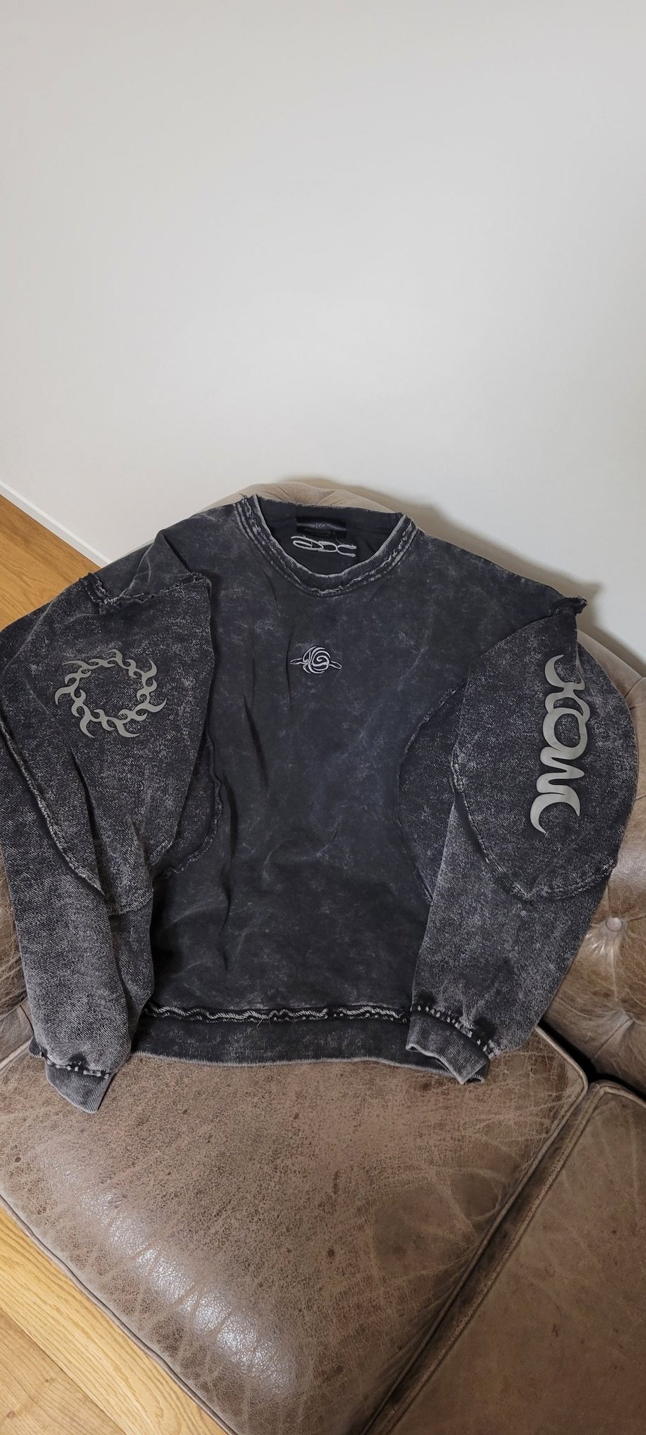 XG Chemical WashDocking Sweatshirt スウェット Chemical Wash Docking Sweatshirt / BLACK – XGALX OFFICIAL SHOP