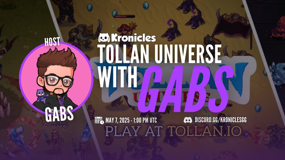 Master your build and crush endless mob waves in <a href="/TollanUniverse/">Tollan Universe</a> with <a href="/fsgabskrn/">Gabs</a>!

📅 1:00 PM UTC
📍 Kronicles server (link in bio)
