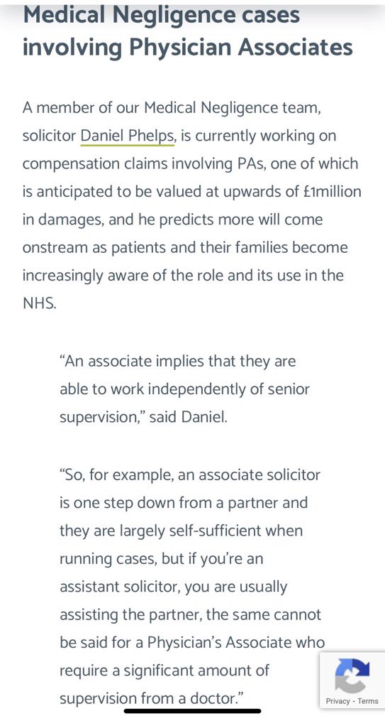 r1chardf1tzg3r1's tweet image. Negligence #Litigation :

#PhysicianAssociates 
In #GeneralPractice 

@PearsonSFA 

pearsonlegal.co.uk/blog/news/phys…

@wesstreeting @SKinnock @DHSCmedia @CMO_England @lengreview 

@rcgp @KamilaRCGP @rvautrey @ClareGerada 

@TheBMA @Telegraph @bbchealth @GPonlinenews @TheLawyermag @GMB